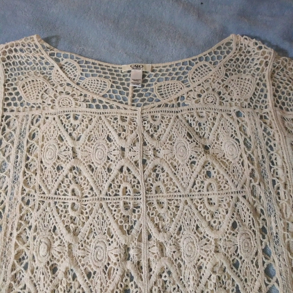 Cato Crochet Cover-up w/Sleeves - Picture 5 of 6